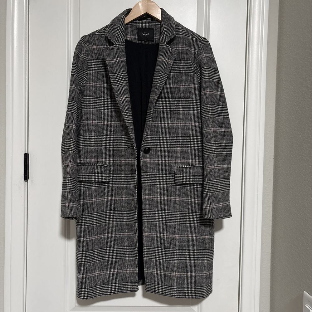 Rails Anders Women’s Charcoal Pink Plaid Coat Size XS